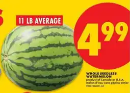 No Frills Whole seedless watermelon offer
