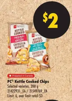 No Frills PC Kettle Cooked Chips offer