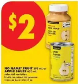 No Frills No Name fruit apple sauce offer