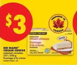 No Frills No Name cream cheese offer
