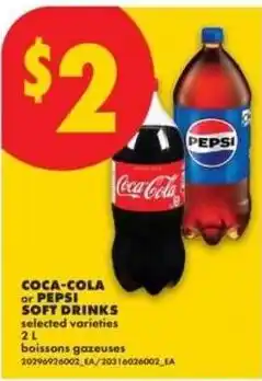 No Frills Coca-Cola or Pepsi soft drinks offer