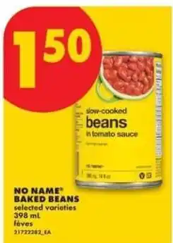 No Frills No Name baked beans offer