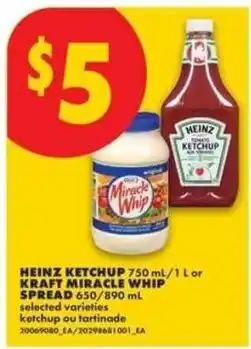 No Frills Heinz ketchup or kraft miracle whip spread offer