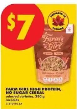 No Frills Farm girl high protein, no sugar cereal offer