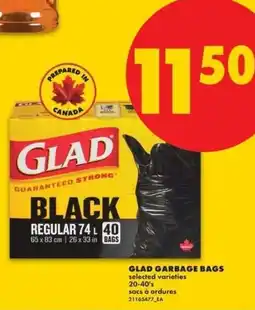 No Frills Glad garbage bags offer