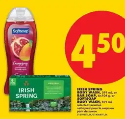 No Frills Irish spring body wash or softsoap body wash offer