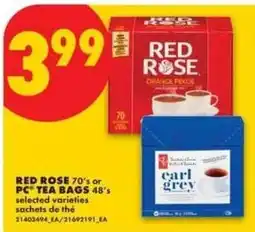No Frills red rose tea bags offer