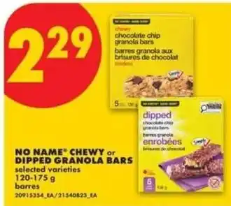 No Name chewy or dipped granola bars