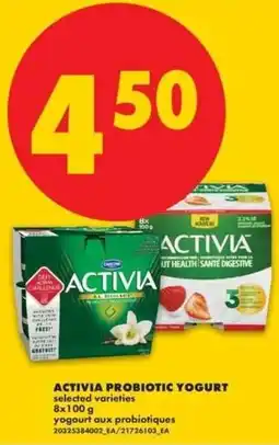 No Frills Activia probiotic yogurt offer