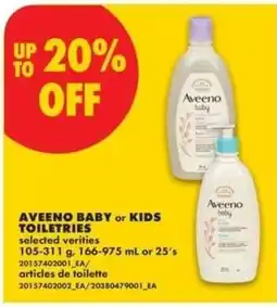 No Frills Aveeno baby or kids toiletries offer