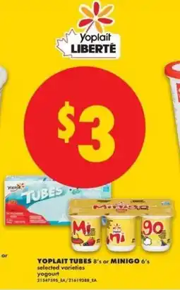 No Frills Yoplait tubes 8's or minigo 6's offer