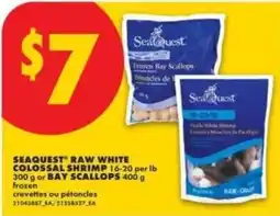 No Frills Seaquest raw white colossal shrimp or bay scallops offer