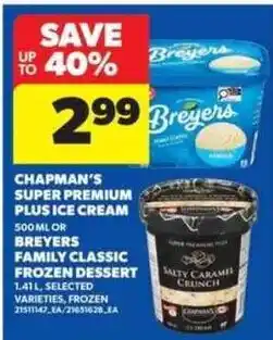 Real Canadian Superstore Chapman's super premium plus ice cream offer