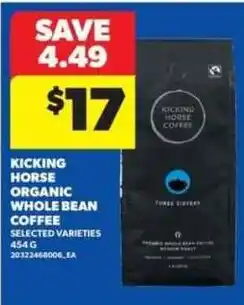 Real Canadian Superstore Kicking Horse Organic Whole Bean Coffee offer