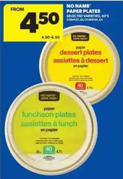 Real Canadian Superstore No Name paper dessert plates offer