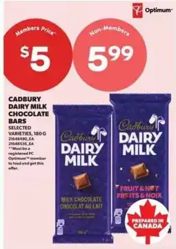 Real Canadian Superstore Cadbury dairy milk chocolate bars offer