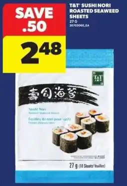 Real Canadian Superstore T&T sushi nori roasted seaweed sheets offer