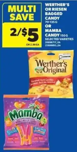 Real Canadian Superstore Werther's or Mamba candy offer
