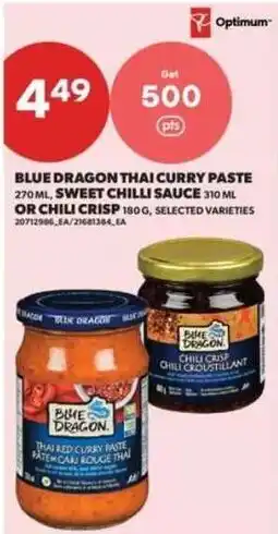 Real Canadian Superstore Blue Dragon Thai curry paste or chili crisp offer