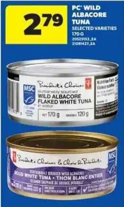 Real Canadian Superstore PC wild albacore tuna offer