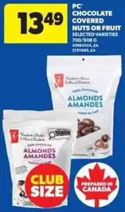 Real Canadian Superstore PC chocolate covered nuts or fruit offer