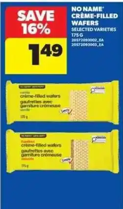 Real Canadian Superstore No Name crème-filled wafers offer