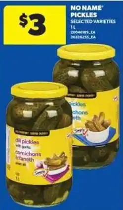 Real Canadian Superstore No Name pickles selected varieties offer