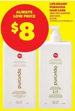 Real Canadian Superstore Life brand puravida hair care offer