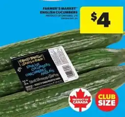 Real Canadian Superstore Farmer's Market english cucumbers offer