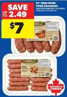 Real Canadian Superstore PC pork sausages offer