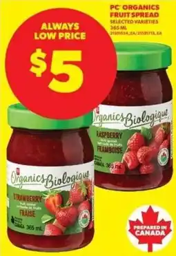 Real Canadian Superstore PC Organics fruit spread offer