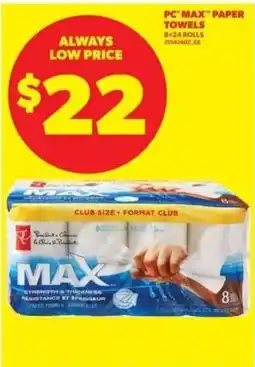 Real Canadian Superstore PC Max paper towels offer