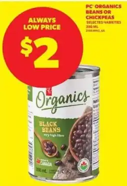Real Canadian Superstore PC Organics beans or chickpeas offer