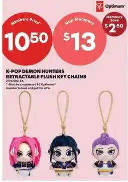 Real Canadian Superstore Optimum K-Pop Demon Hunters Retractable Plush Key Chains offer