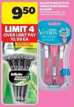 Real Canadian Superstore Gillette Mach 3 or Venus sensitive disposable razors offer