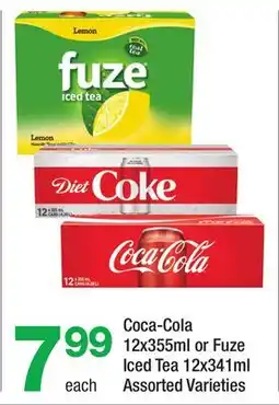 Highland Farms Coca-Cola 12x355ml or Fuze Iced Tea 12x341ml offer