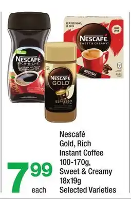 Highland Farms Nescafé Gold, Rich Instant Coffee 100-170g, Sweet & Creamy 18x19g offer