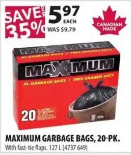 Maximum garbage bags