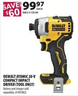 Co-op DeWalt atomic 20-v compact impact driver (tool only) offer