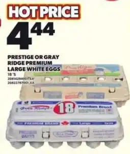 Loblaws Prestige or Gray Ridge Premium Large White Eggs offer