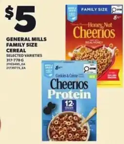 Loblaws General Mills family size cereal selected varieties offer