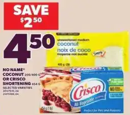 Loblaws No Name coconut shortening offer