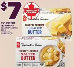 Loblaws PC butter quarters selected varieties offer