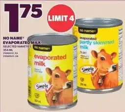Loblaws No Name evaporated milk offer