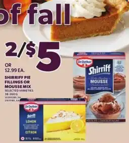 Loblaws Dr.Oetker shirriff pie fillings or mousse mix offer