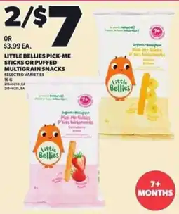 Loblaws Little Bellies pick-me sticks or puffed multigrain snacks offer