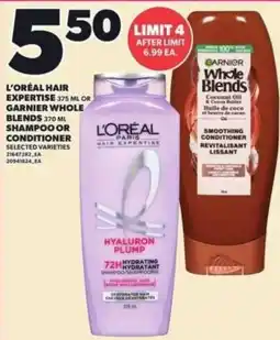 Loblaws L'oreal hair expertise shampoo or conditioner offer