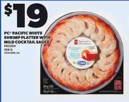 Loblaws PC Pacific white shrimp platter with mild cocktail sauce offer