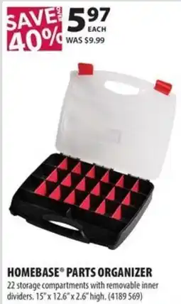 Co-op Homebase parts organizer offer