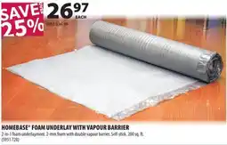 Co-op Homebase foam underlay with vapour barrier offer